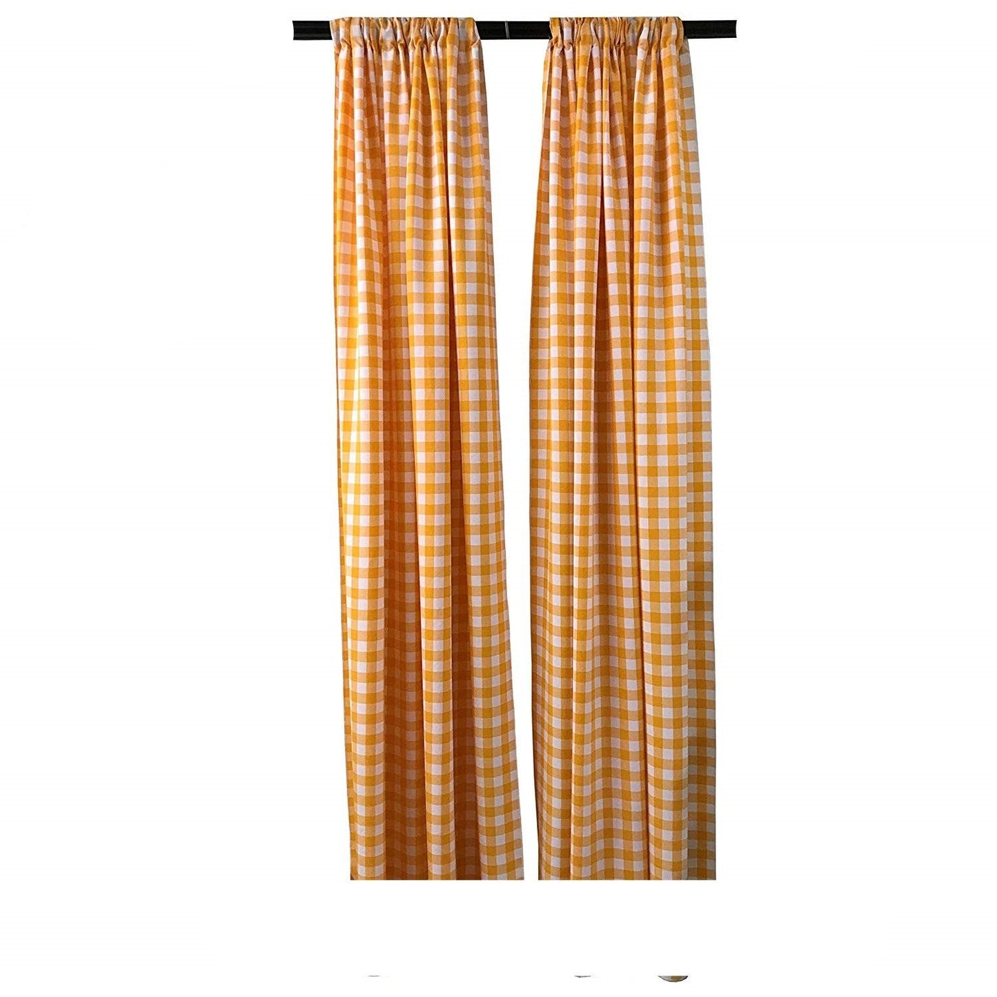 5 Feet Wide x 6 Feet High, Buffalo Checkered Country Plaid Gingham Checkered Backdrop Drapes Curtains Panels, 1 Pair - New Creations Fabric & Foam Inc