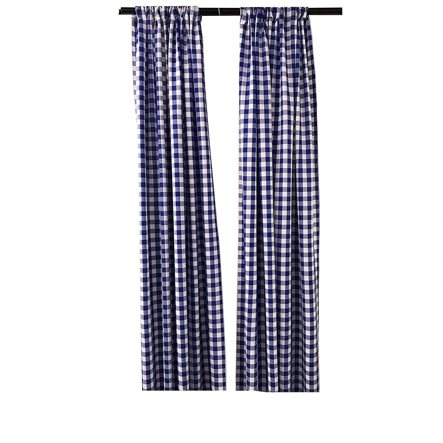 5 Feet Wide x 6 Feet High, Buffalo Checkered Country Plaid Gingham Checkered Backdrop Drapes Curtains Panels, 1 Pair - New Creations Fabric & Foam Inc