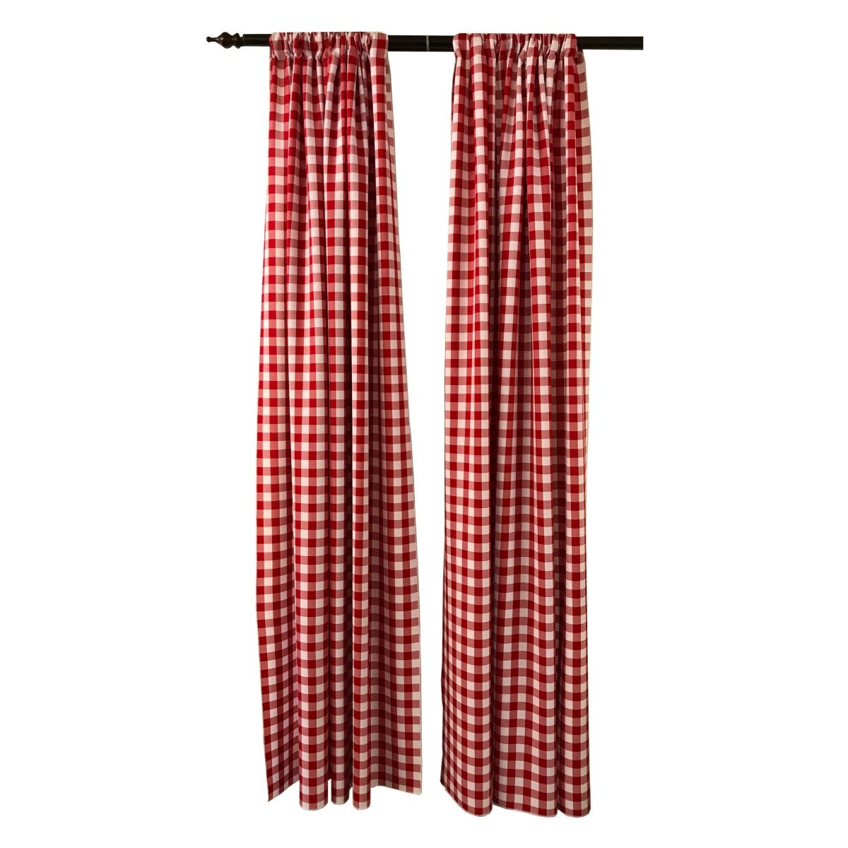 5 Feet Wide x 9 Feet High, Buffalo Checkered Country Plaid Gingham Checkered Backdrop Drapes Curtains Panels, 1 Pair - New Creations Fabric & Foam Inc