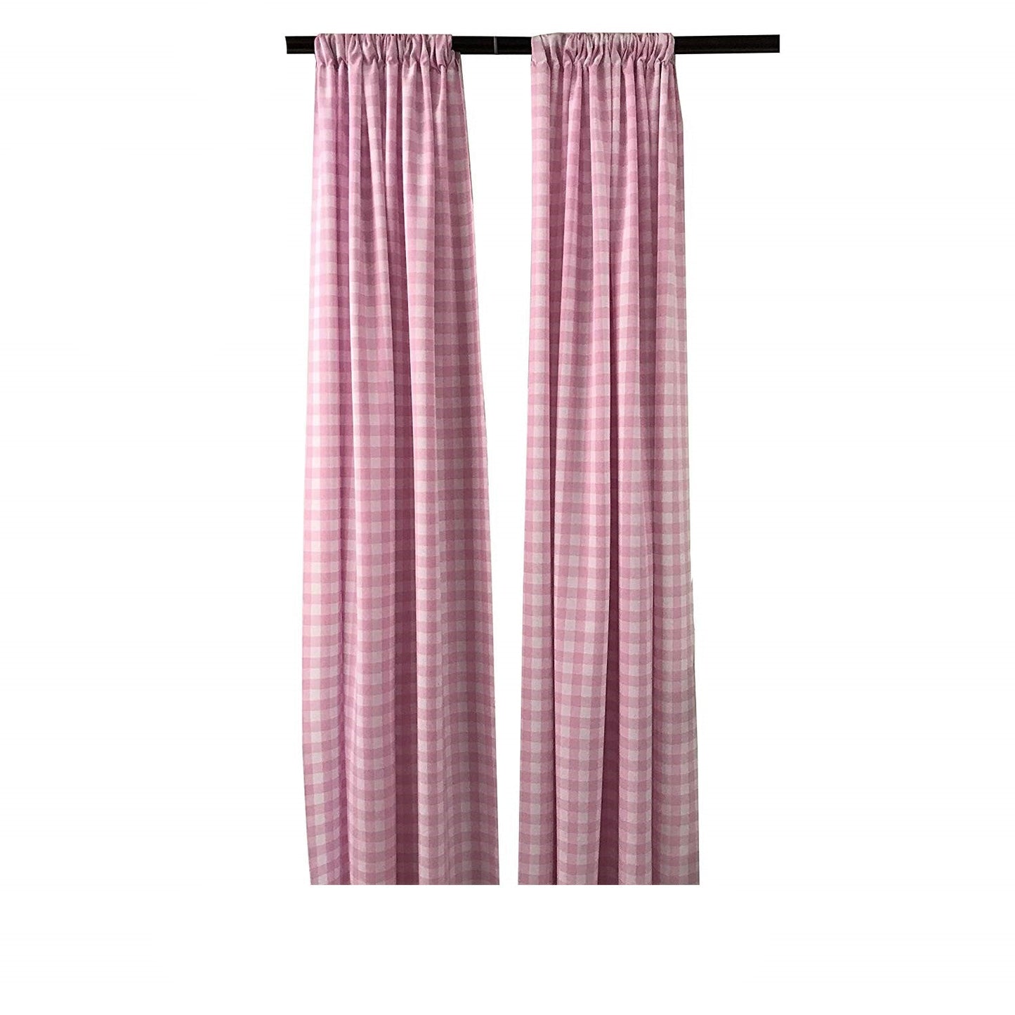 5 Feet Wide x 9 Feet High, Buffalo Checkered Country Plaid Gingham Checkered Backdrop Drapes Curtains Panels, 1 Pair - New Creations Fabric & Foam Inc