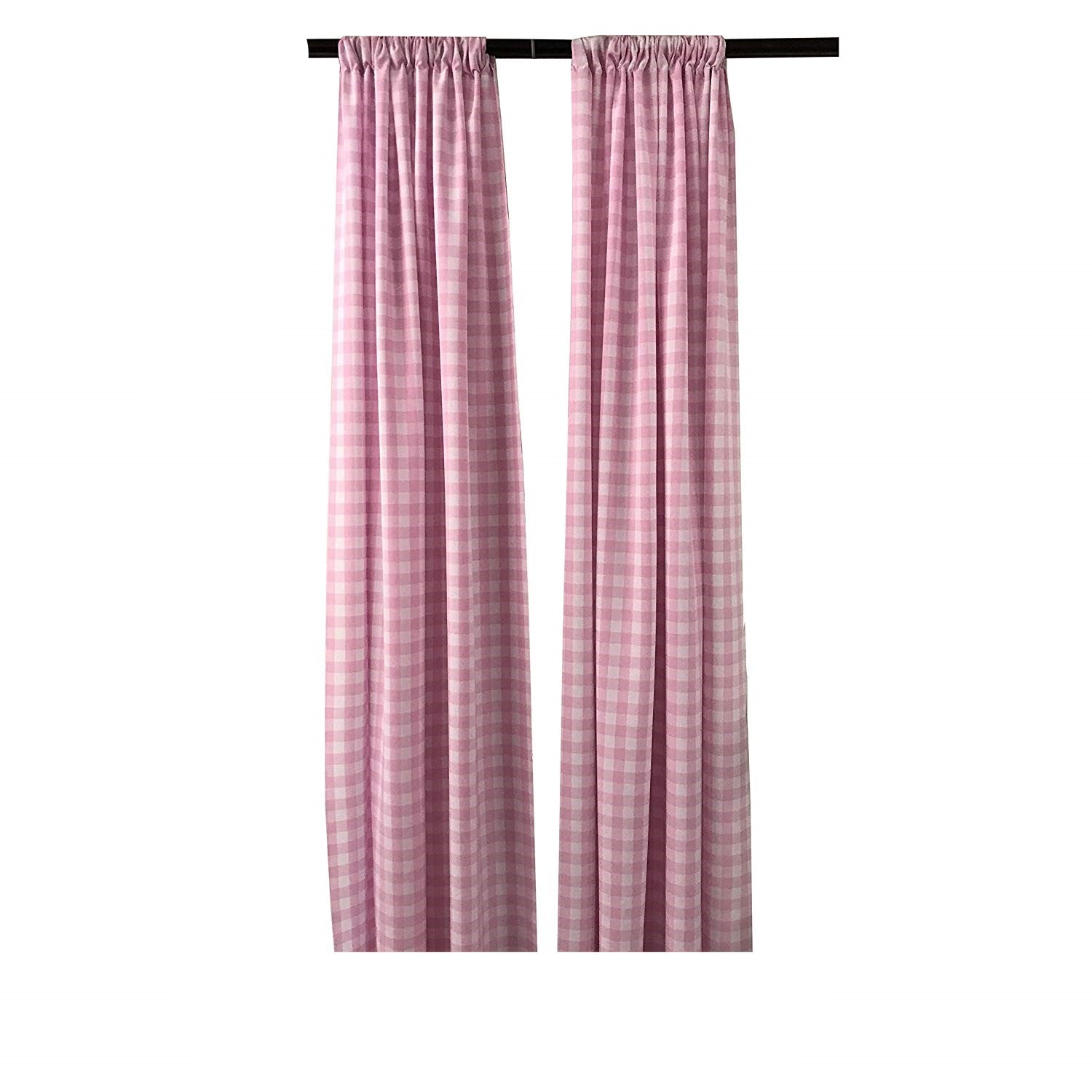 5 Feet Wide x 9 Feet High, Buffalo Checkered Country Plaid Gingham Checkered Backdrop Drapes Curtains Panels, 1 Pair - New Creations Fabric & Foam Inc