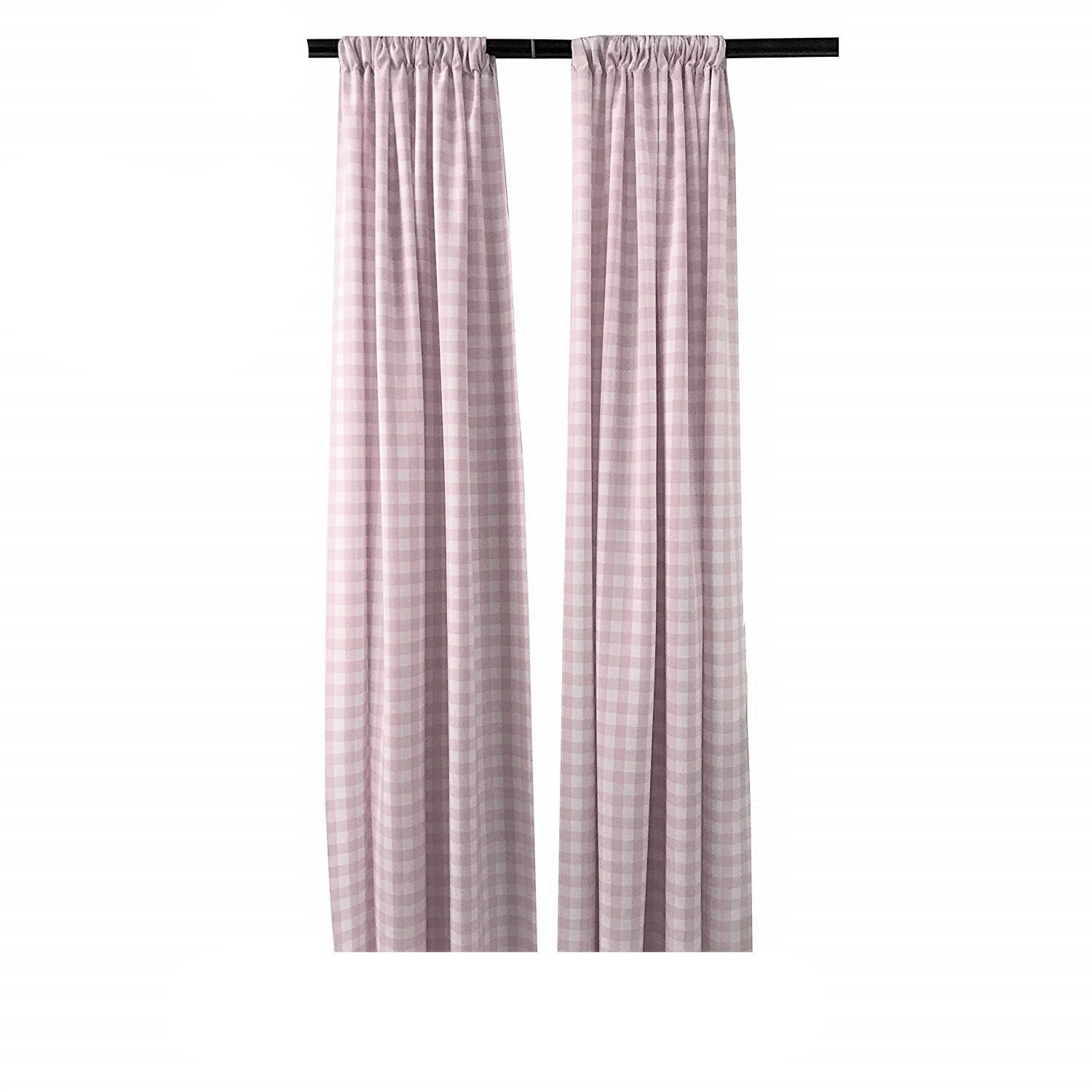 5 Feet Wide x 9 Feet High, Buffalo Checkered Country Plaid Gingham Checkered Backdrop Drapes Curtains Panels, 1 Pair - New Creations Fabric & Foam Inc