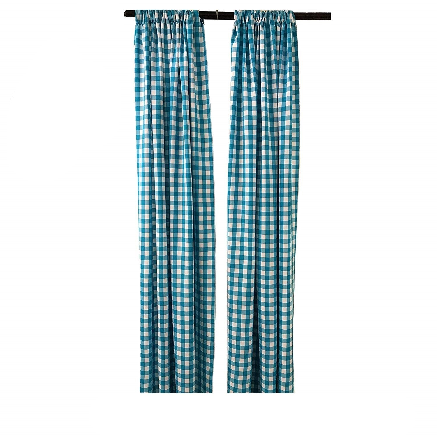 5 Feet Wide x 9 Feet High, Buffalo Checkered Country Plaid Gingham Checkered Backdrop Drapes Curtains Panels, 1 Pair - New Creations Fabric & Foam Inc