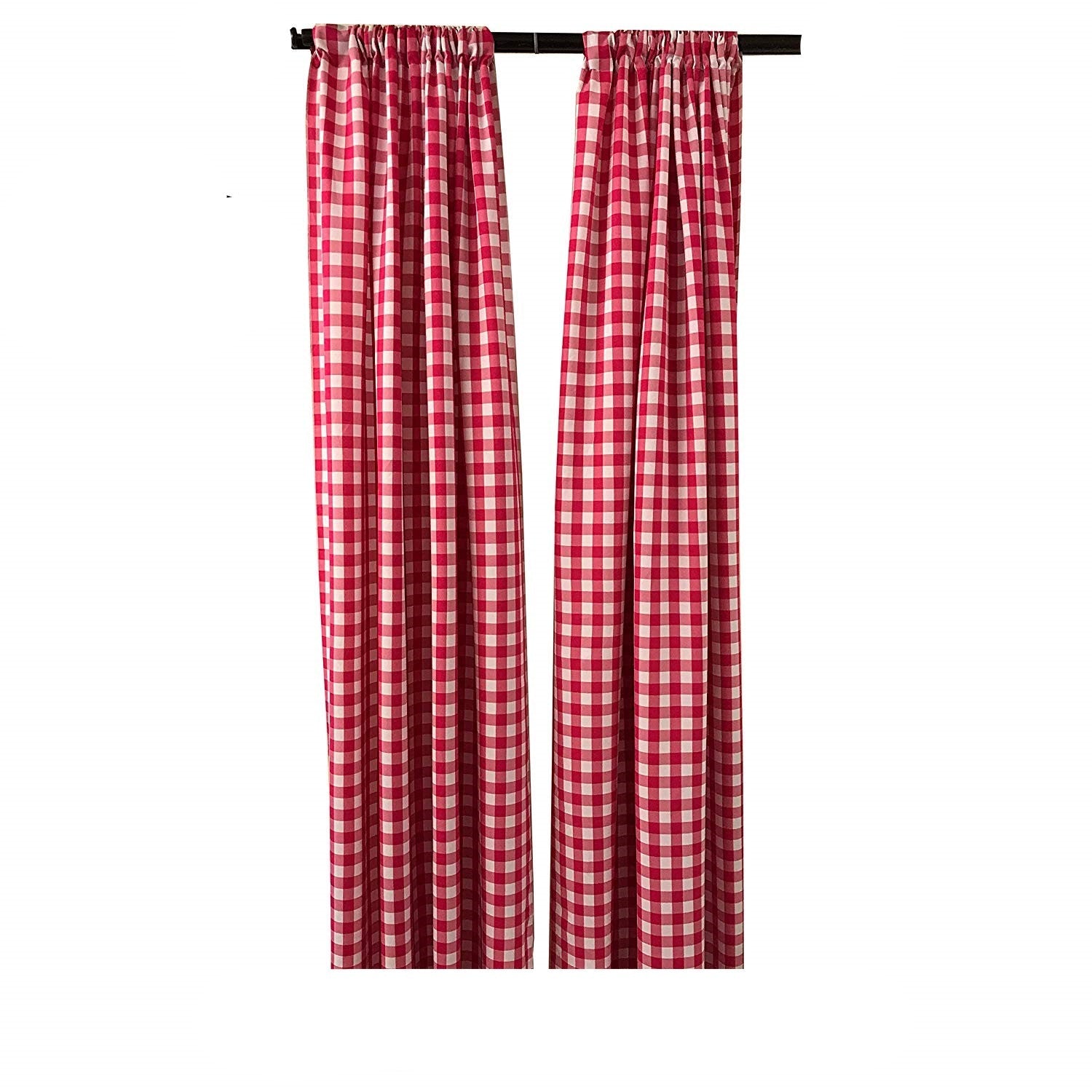 5 Feet Wide x 9 Feet High, Buffalo Checkered Country Plaid Gingham Checkered Backdrop Drapes Curtains Panels, 1 Pair - New Creations Fabric & Foam Inc