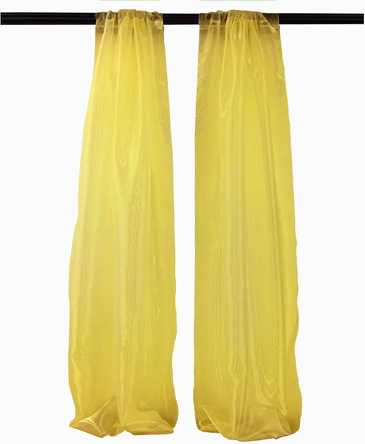 5 Feet Wide x 9 Feet High, Polyester Sheer Mirror Organza Backdrop Drape, Curtain Panels, Room Divider, 1 Pair. - New Creations Fabric & Foam Inc