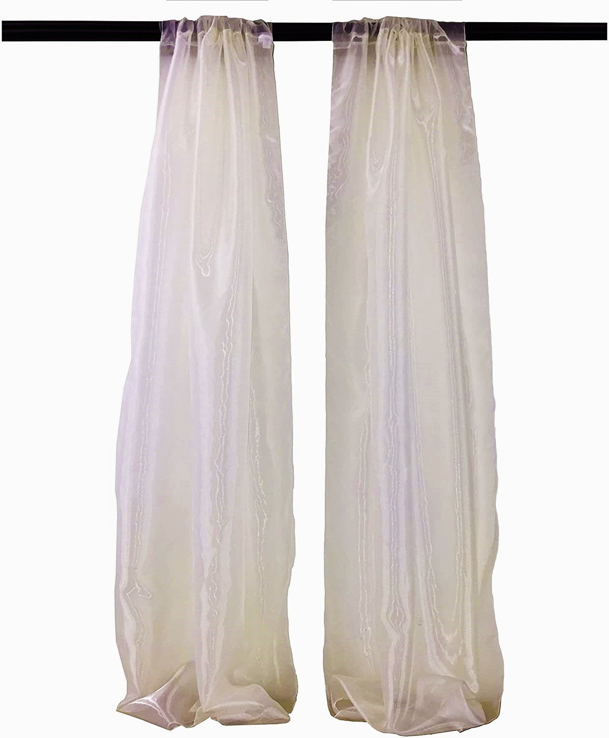 5 Feet Wide x 9 Feet High, Polyester Sheer Mirror Organza Backdrop Drape, Curtain Panels, Room Divider, 1 Pair. - New Creations Fabric & Foam Inc