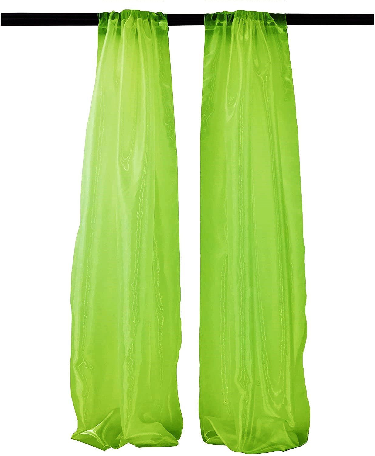 5 Feet Wide x 9 Feet High, Polyester Sheer Mirror Organza Backdrop Drape, Curtain Panels, Room Divider, 1 Pair. - New Creations Fabric & Foam Inc