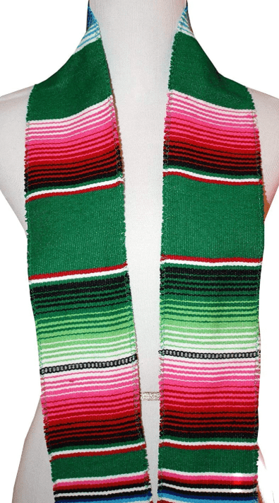 5" Wide by 76" Long Authentic Mexican Serape Graduation Stole Sash - New Creations Fabric & Foam Inc