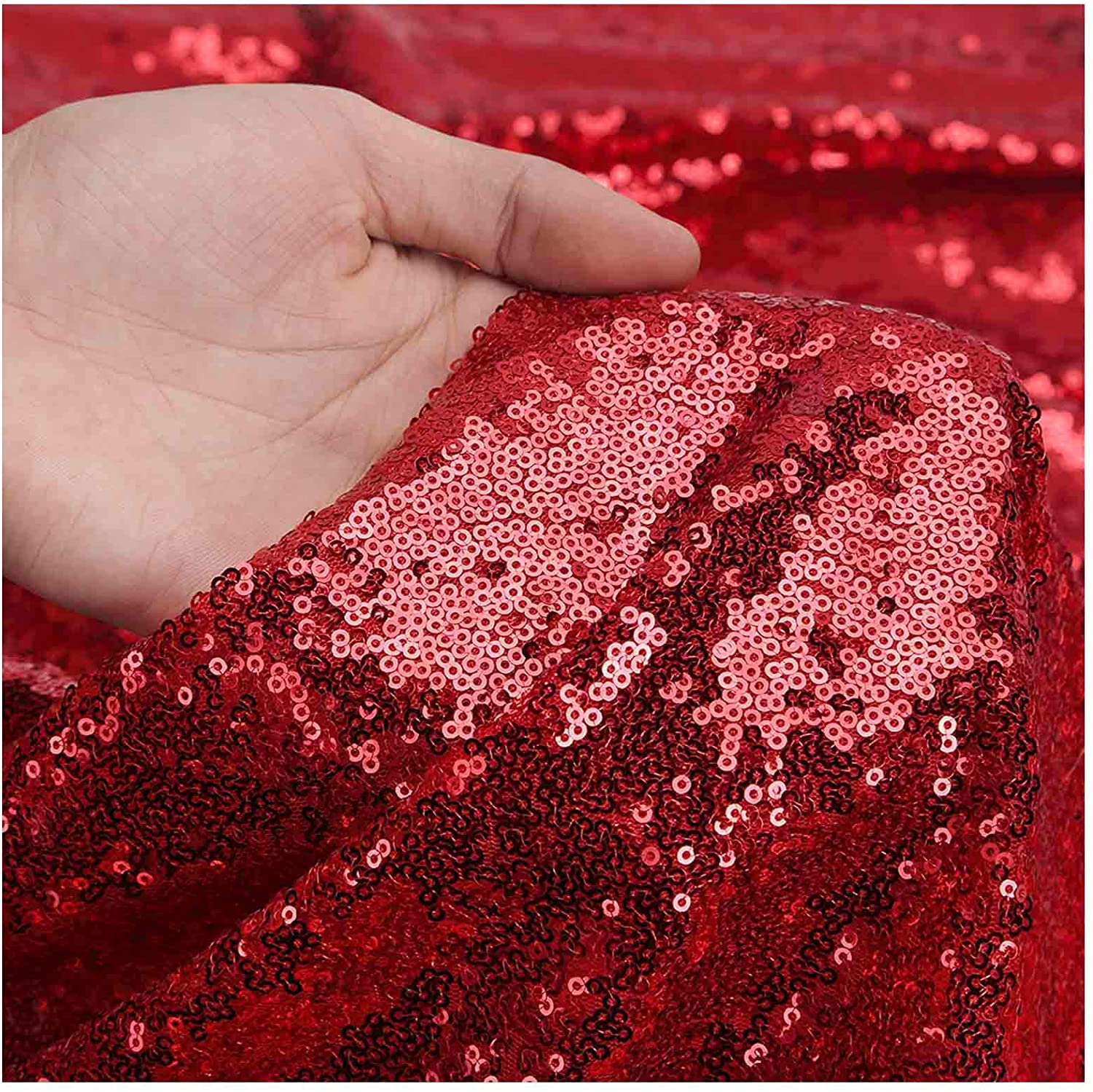 50" Wide Mini Glitz Disc Sequins Fabric By The Yard - New Creations Fabric & Foam Inc