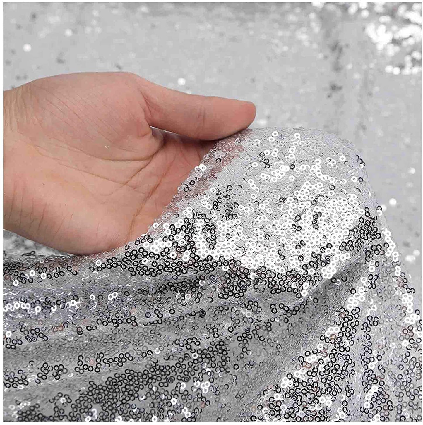 50" Wide Mini Glitz Disc Sequins Fabric By The Yard - New Creations Fabric & Foam Inc