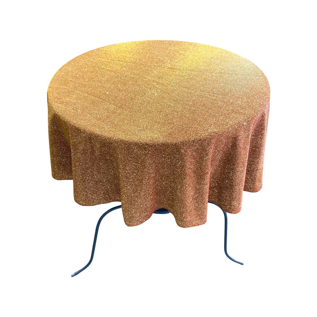 51" ROUND FULL COVERED GLITTER SHIMMER TABLECLOTH - New Creations Fabric & Foam Inc