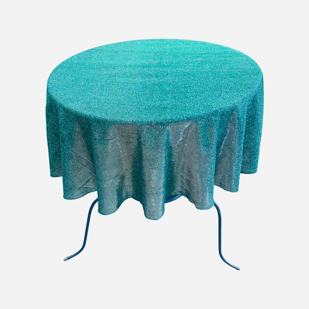 54" ROUND FULL COVERED GLITTER SHIMMER TABLECLOTH - New Creations Fabric & Foam Inc