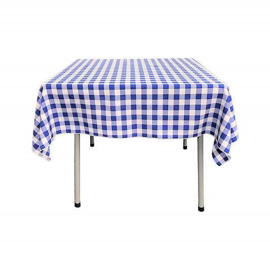 54" x 54" Square Tablecloth for 42" Square Small Coffee Table with 6" Drop, Polyester Checkered Gingham Plaid Table Overlay - New Creations Fabric & Foam Inc