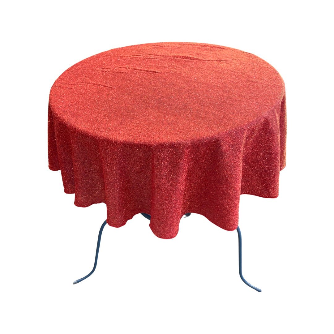58" ROUND FULL COVERED GLITTER SHIMMER TABLECLOTH - New Creations Fabric & Foam Inc