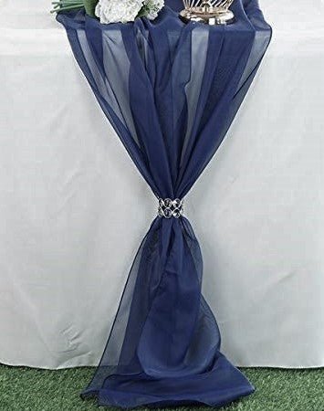 58" Wide Extra Long, Chiffon Wedding Table Runner - New Creations Fabric & Foam Inc