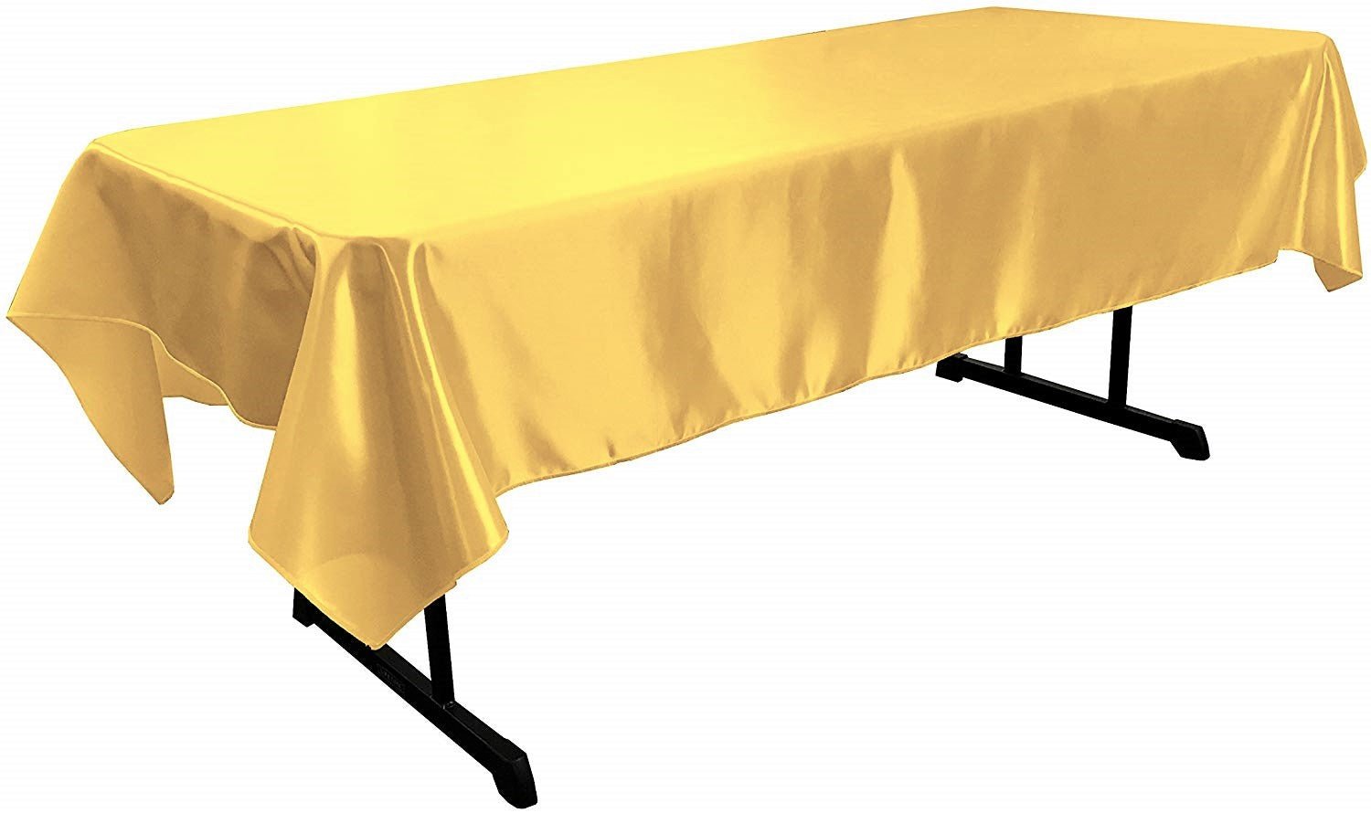 58" x 102" Rectangular Polyester Bridal Satin Table Tablecloth - New Creations Fabric & Foam Inc