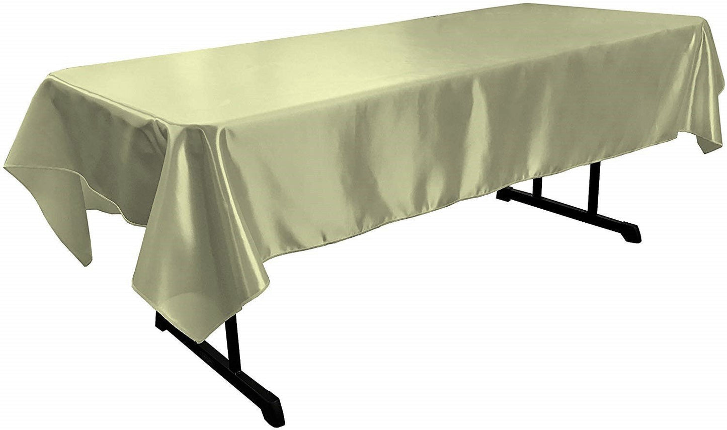 58" x 102" Rectangular Polyester Bridal Satin Table Tablecloth - New Creations Fabric & Foam Inc