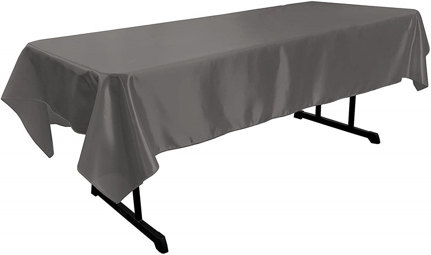 58" x 102" Rectangular Polyester Bridal Satin Table Tablecloth - New Creations Fabric & Foam Inc