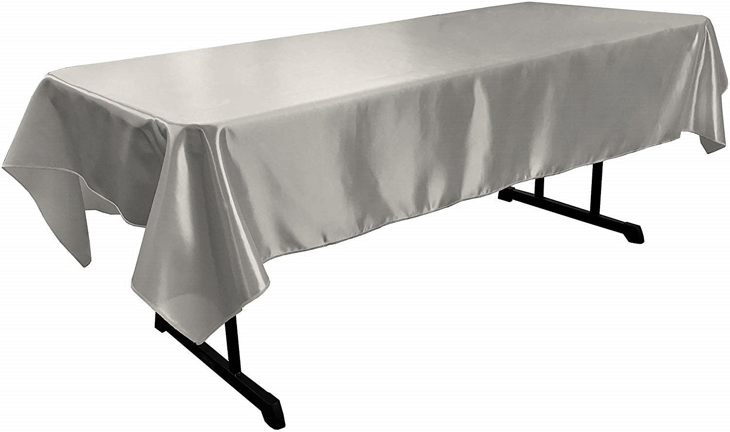 58" x 102" Rectangular Polyester Bridal Satin Table Tablecloth - New Creations Fabric & Foam Inc