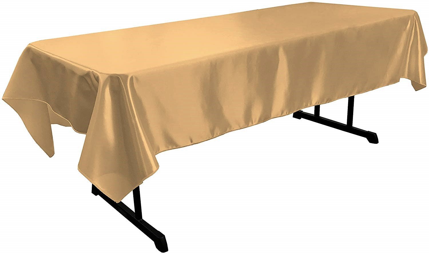 58" x 102" Rectangular Polyester Bridal Satin Table Tablecloth - New Creations Fabric & Foam Inc