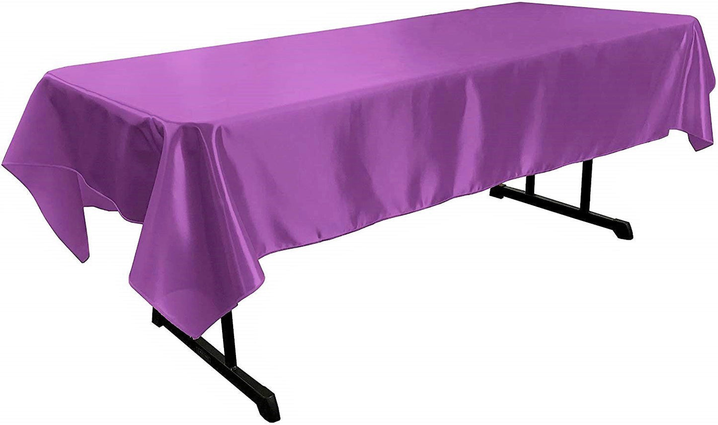 58" x 108" Rectangular Polyester Bridal Satin Table Tablecloth - New Creations Fabric & Foam Inc