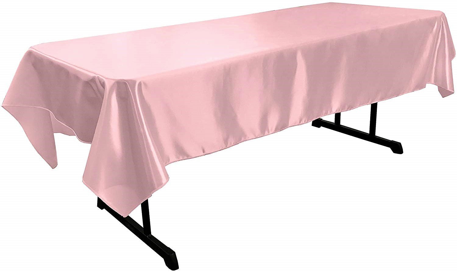 58" x 120" Rectangular Polyester Bridal Satin Table Tablecloth - New Creations Fabric & Foam Inc