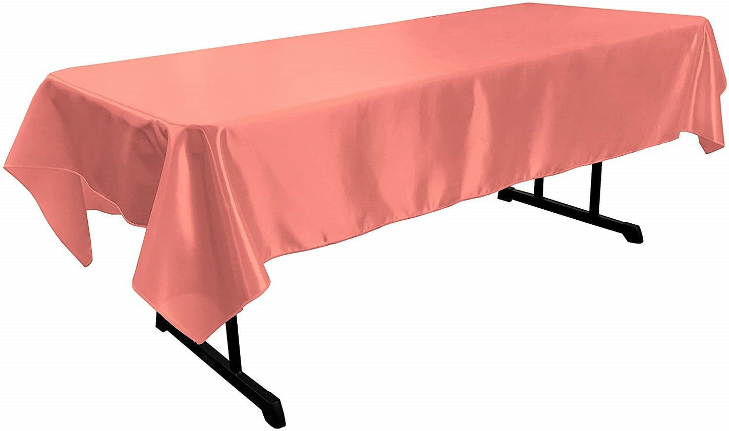 58" x 120" Rectangular Polyester Bridal Satin Table Tablecloth - New Creations Fabric & Foam Inc