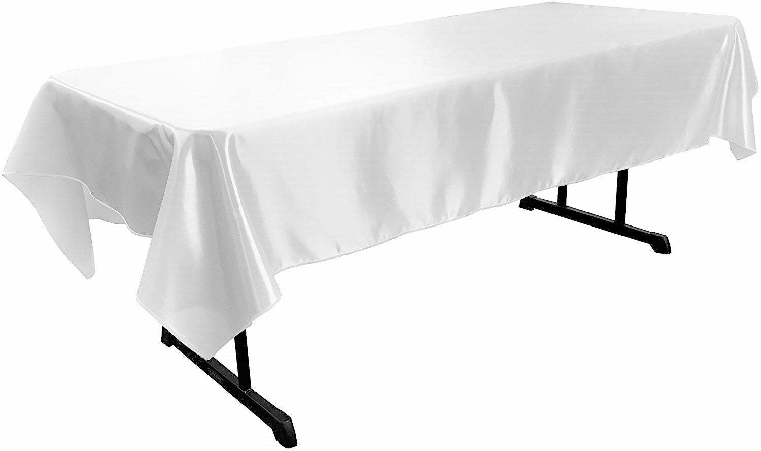 58" x 120" Rectangular Polyester Bridal Satin Table Tablecloth - New Creations Fabric & Foam Inc