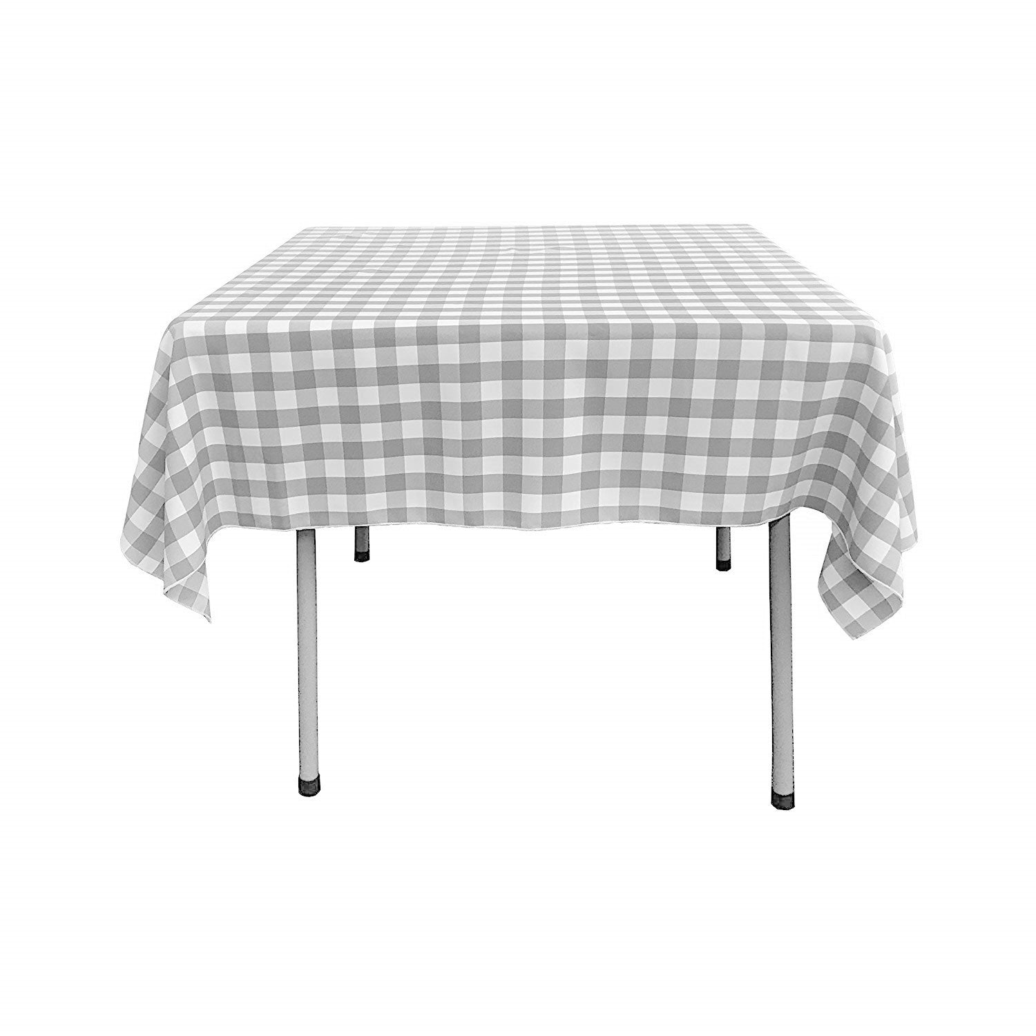 58" x 58" Square Tablecloth for 46" Square Small Coffee Table with 6" Drop, Polyester Checkered Gingham Plaid Table Overlay - New Creations Fabric & Foam Inc