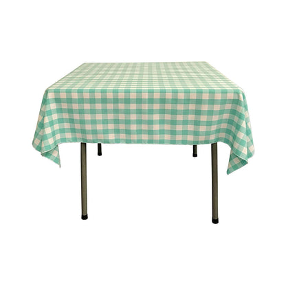 58" x 58" Square Tablecloth for 46" Square Small Coffee Table with 6" Drop, Polyester Checkered Gingham Plaid Table Overlay - New Creations Fabric & Foam Inc