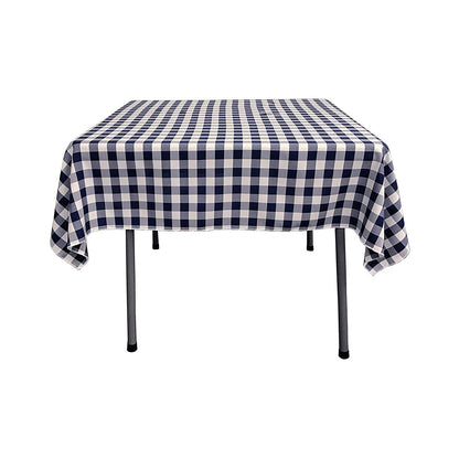 58" x 58" Square Tablecloth for 46" Square Small Coffee Table with 6" Drop, Polyester Checkered Gingham Plaid Table Overlay - New Creations Fabric & Foam Inc