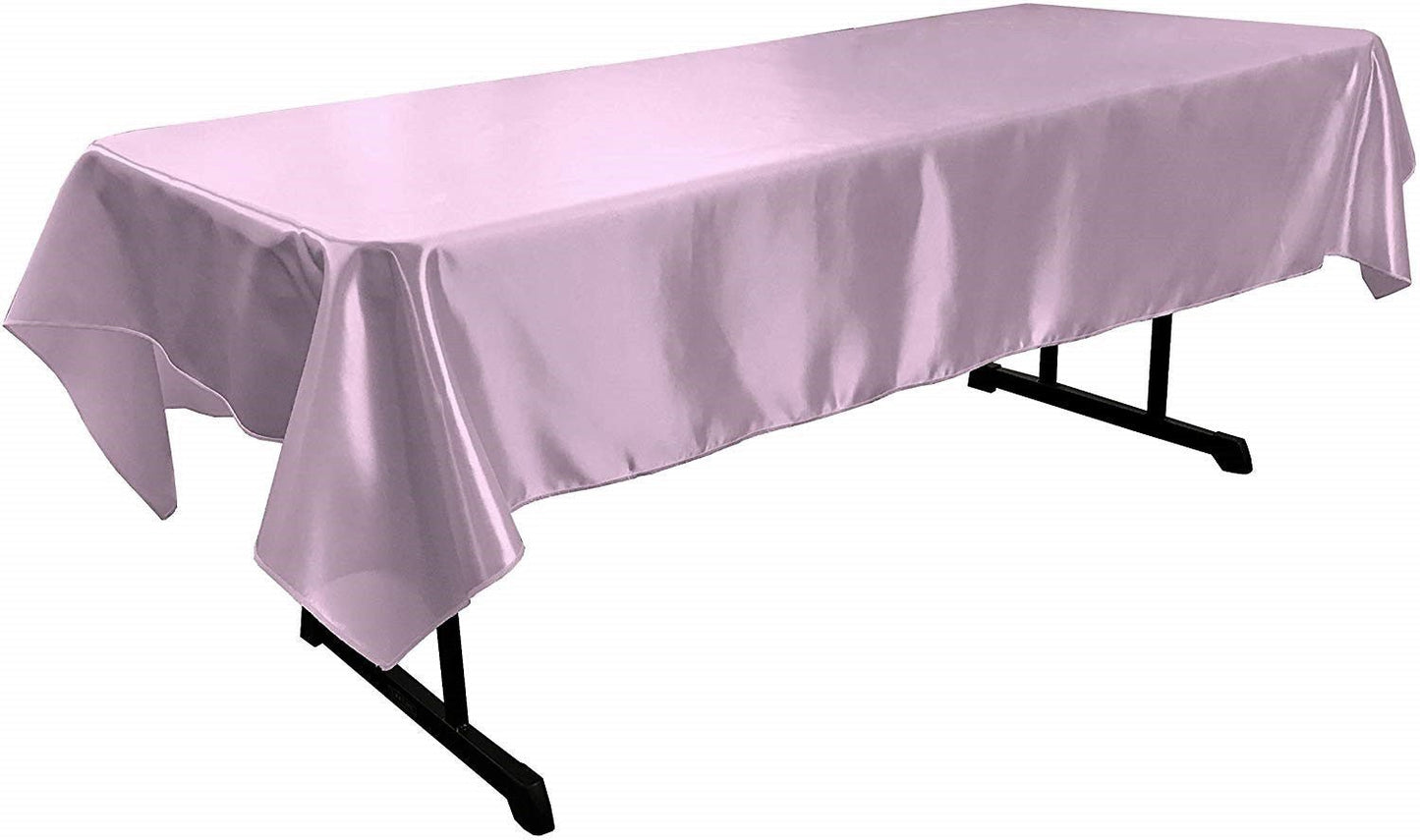 58" x 72" Rectangular Polyester Bridal Satin Table Tablecloth - New Creations Fabric & Foam Inc