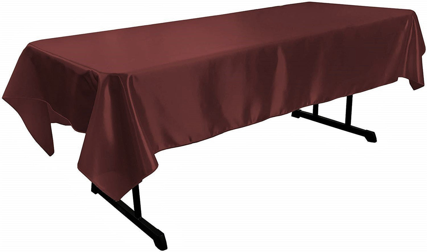 58" x 72" Rectangular Polyester Bridal Satin Table Tablecloth - New Creations Fabric & Foam Inc