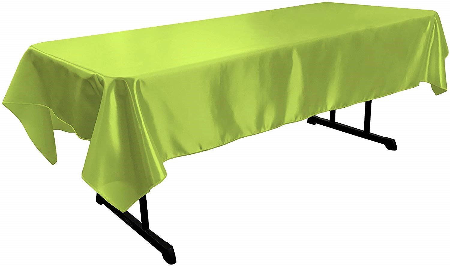 58" x 90" Rectangular Polyester Bridal Satin Table Tablecloth - New Creations Fabric & Foam Inc