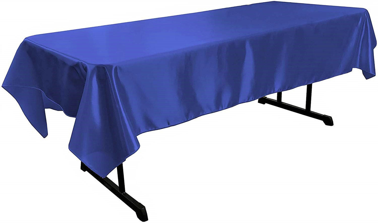 58" x 90" Rectangular Polyester Bridal Satin Table Tablecloth - New Creations Fabric & Foam Inc