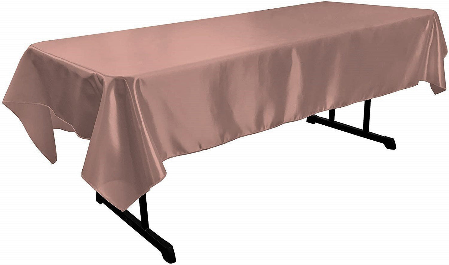 58" x 90" Rectangular Polyester Bridal Satin Table Tablecloth - New Creations Fabric & Foam Inc
