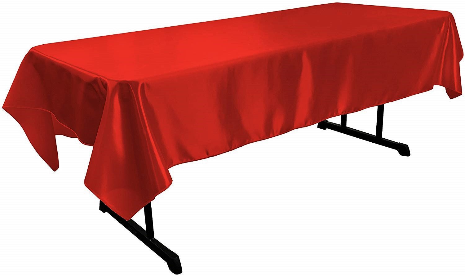 58" x 90" Rectangular Polyester Bridal Satin Table Tablecloth - New Creations Fabric & Foam Inc