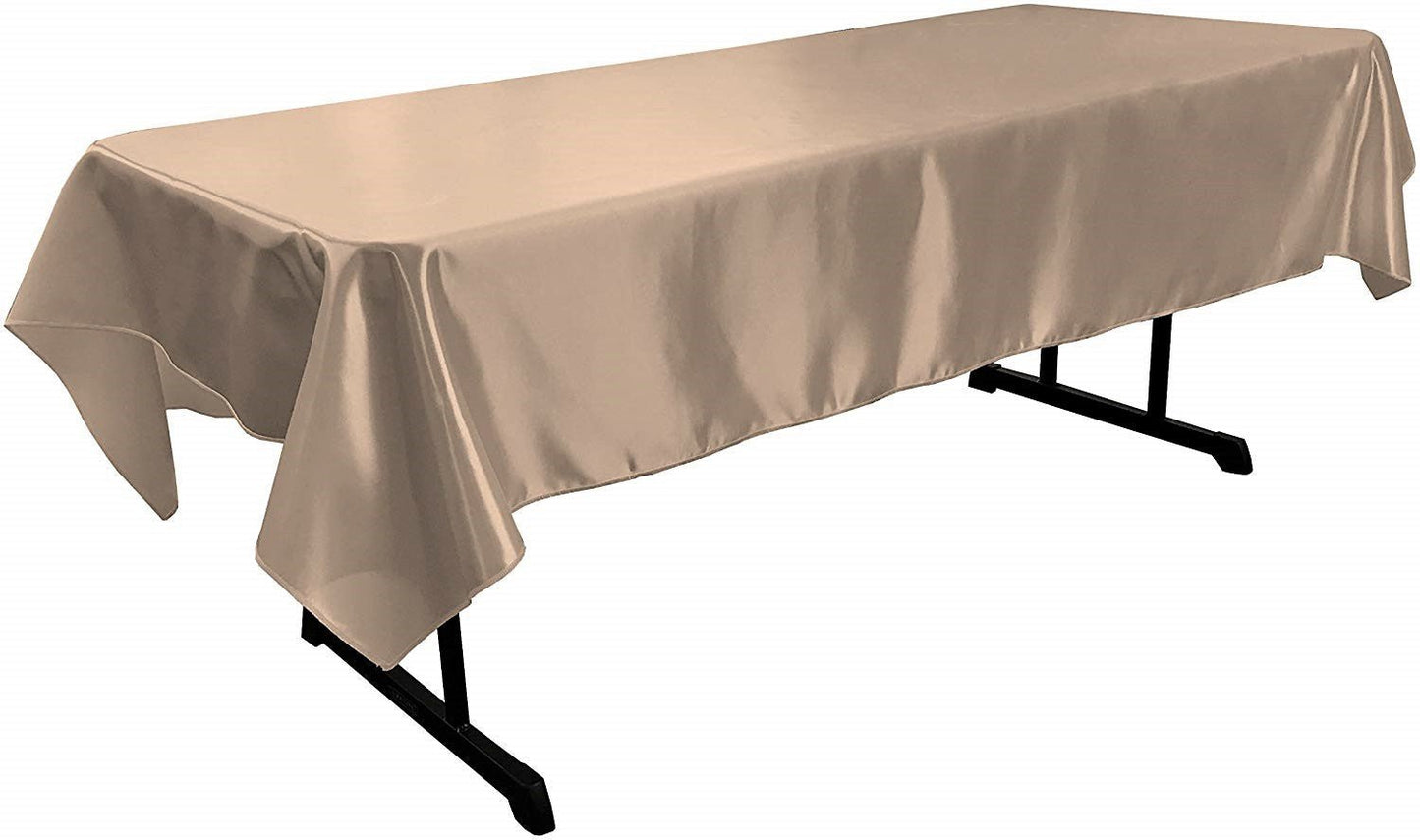 58" x 90" Rectangular Polyester Bridal Satin Table Tablecloth - New Creations Fabric & Foam Inc
