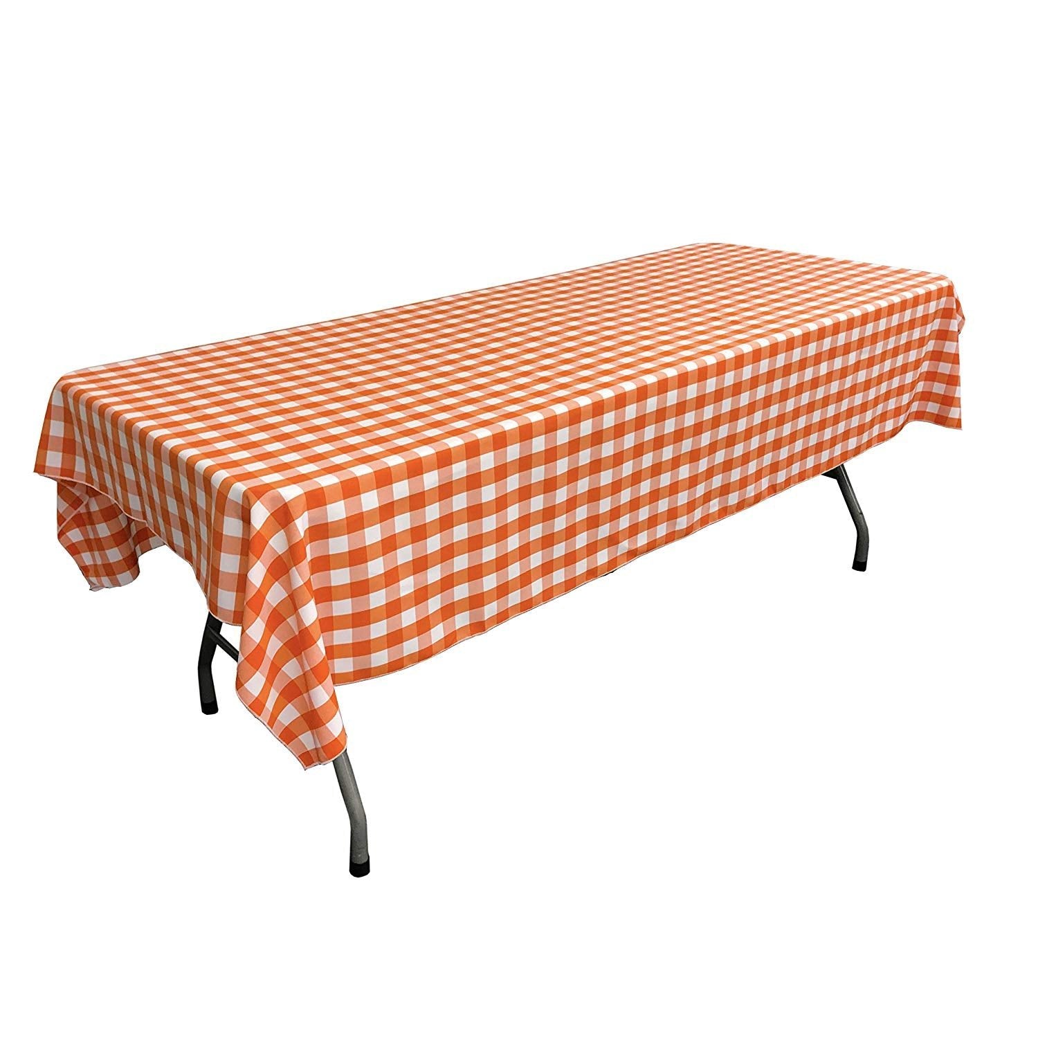 60" Wide x 102" Long Rectangular Polyester Poplin Gingham Checkered Tablecloth - New Creations Fabric & Foam Inc