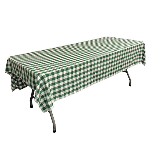 60" Wide x 108" Long Rectangular Polyester Poplin Gingham Checkered Tablecloth - New Creations Fabric & Foam Inc