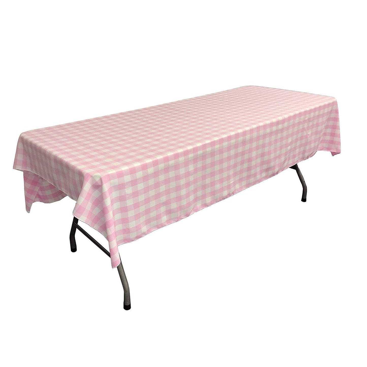 60" Wide x 108" Long Rectangular Polyester Poplin Gingham Checkered Tablecloth - New Creations Fabric & Foam Inc