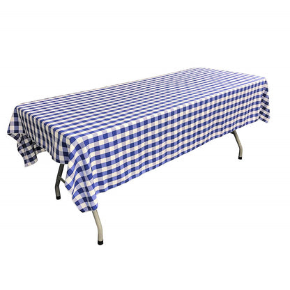 60" Wide x 108" Long Rectangular Polyester Poplin Gingham Checkered Tablecloth - New Creations Fabric & Foam Inc