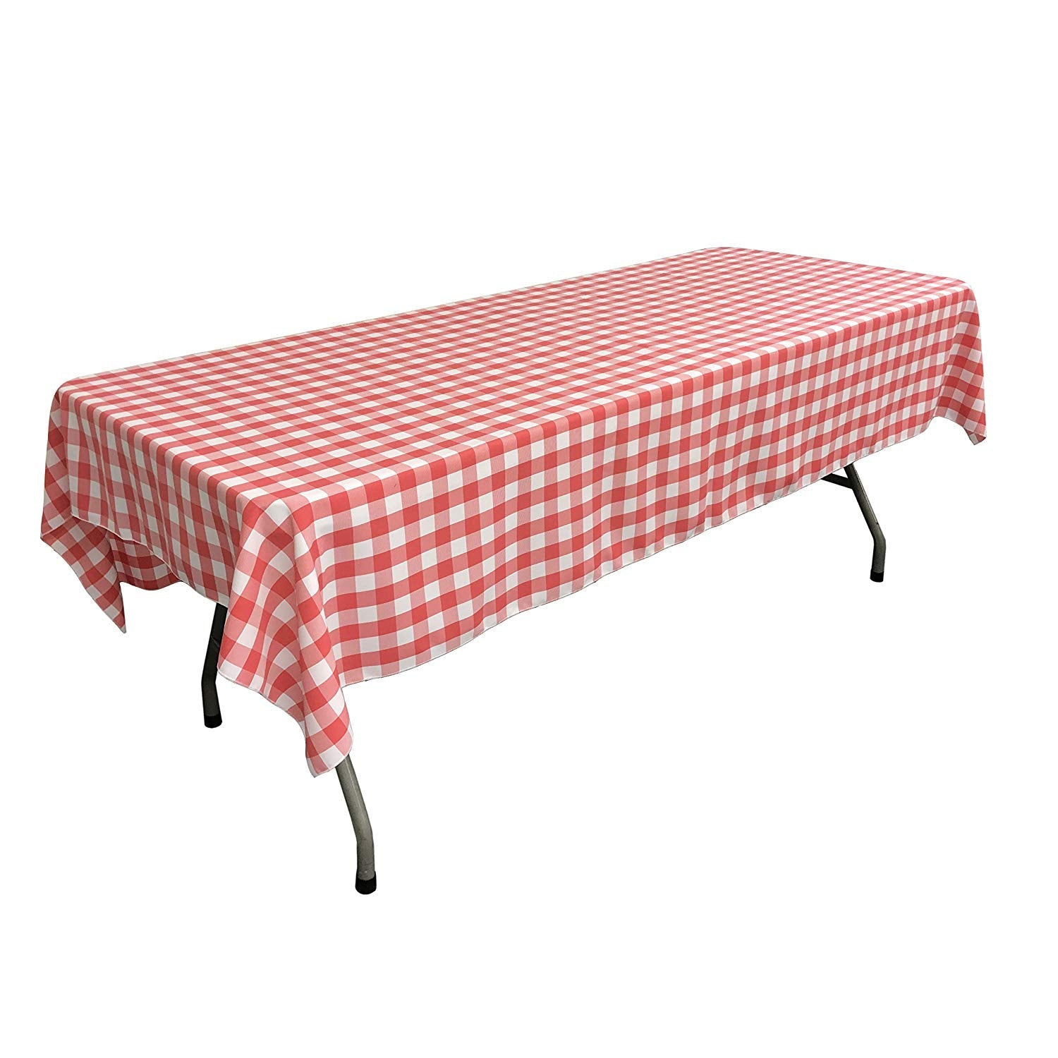 60" Wide x 108" Long Rectangular Polyester Poplin Gingham Checkered Tablecloth - New Creations Fabric & Foam Inc