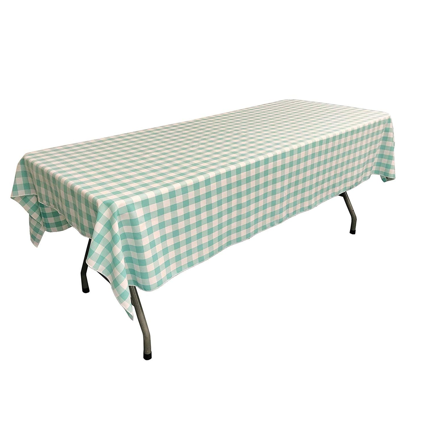 60" Wide x 120" Long Rectangular Polyester Poplin Gingham Checkered Tablecloth - New Creations Fabric & Foam Inc