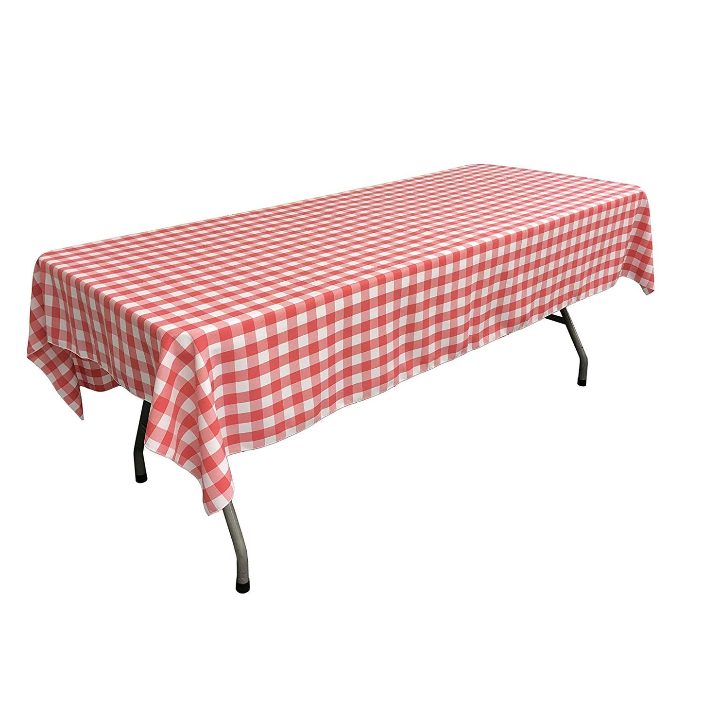 60" Wide x 120" Long Rectangular Polyester Poplin Gingham Checkered Tablecloth - New Creations Fabric & Foam Inc
