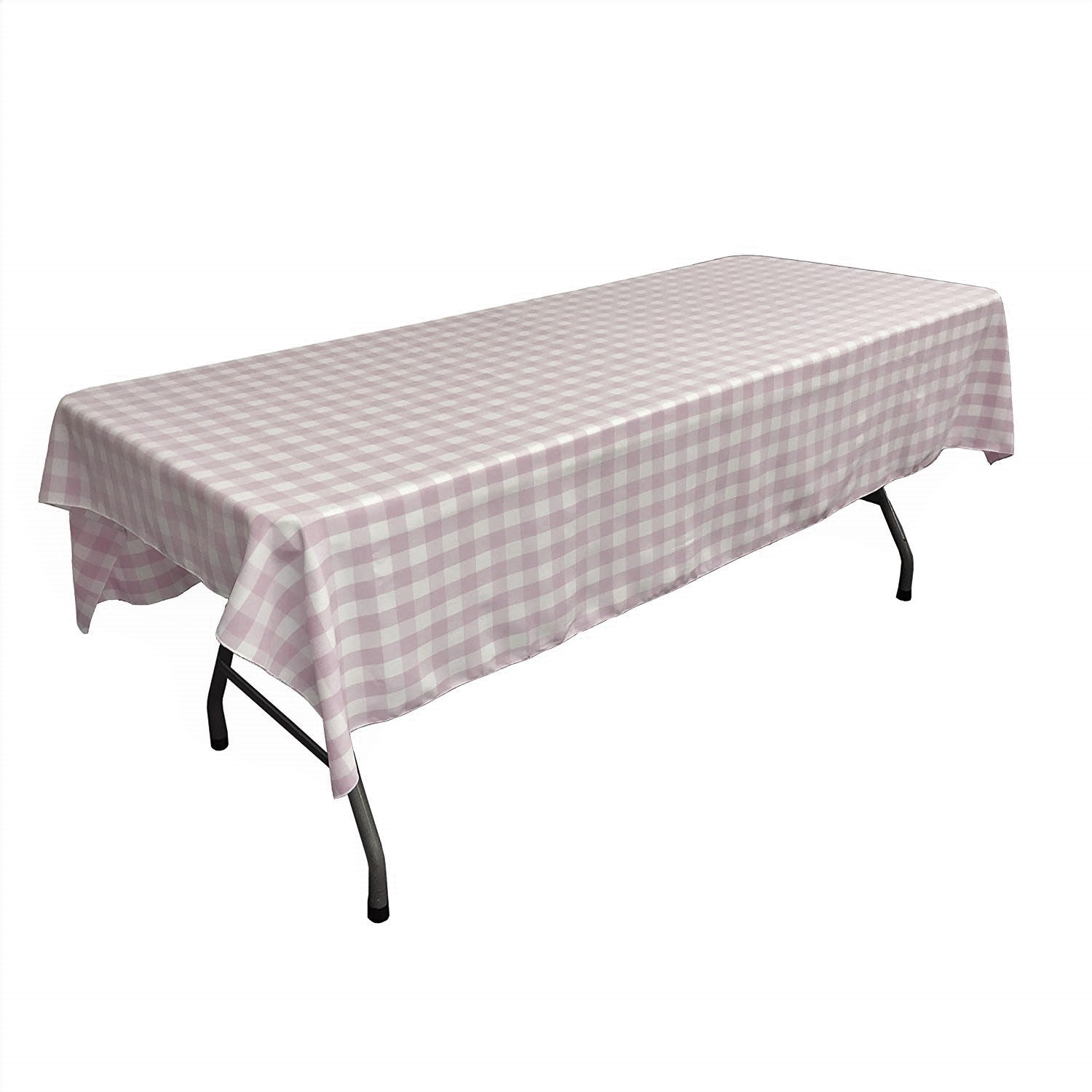 60" Wide x 72" Long Rectangular Polyester Poplin Gingham Checkered Tablecloth - New Creations Fabric & Foam Inc