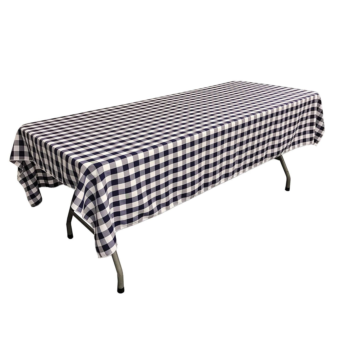 60" Wide x 72" Long Rectangular Polyester Poplin Gingham Checkered Tablecloth - New Creations Fabric & Foam Inc