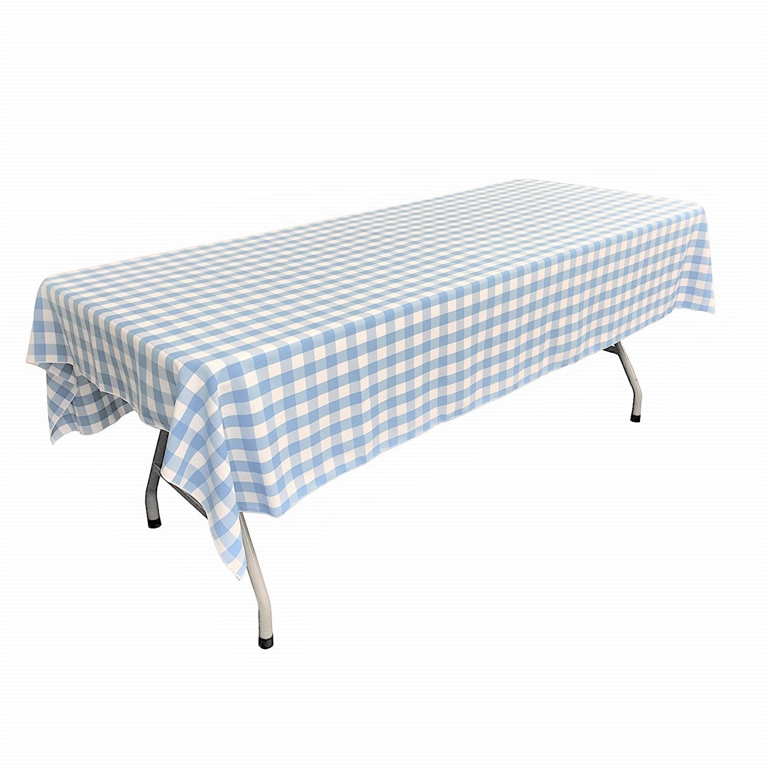 60" Wide x 72" Long Rectangular Polyester Poplin Gingham Checkered Tablecloth - New Creations Fabric & Foam Inc