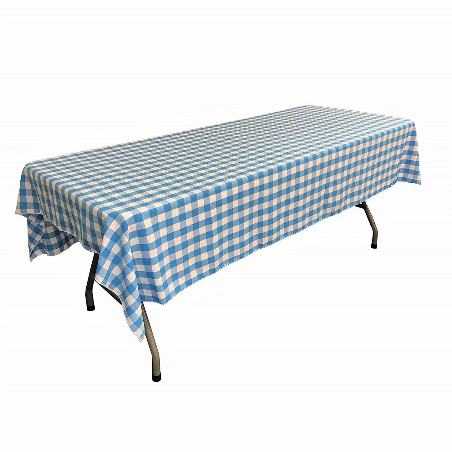 60" Wide x 72" Long Rectangular Polyester Poplin Gingham Checkered Tablecloth - New Creations Fabric & Foam Inc