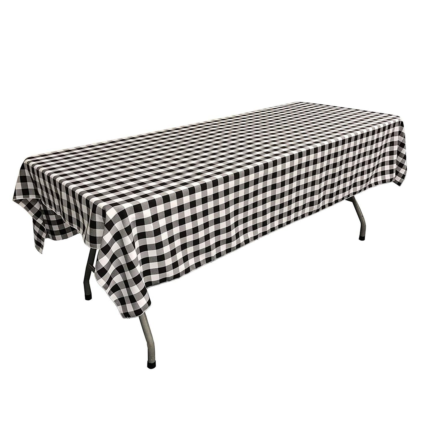 60" Wide x 72" Long Rectangular Polyester Poplin Gingham Checkered Tablecloth - New Creations Fabric & Foam Inc